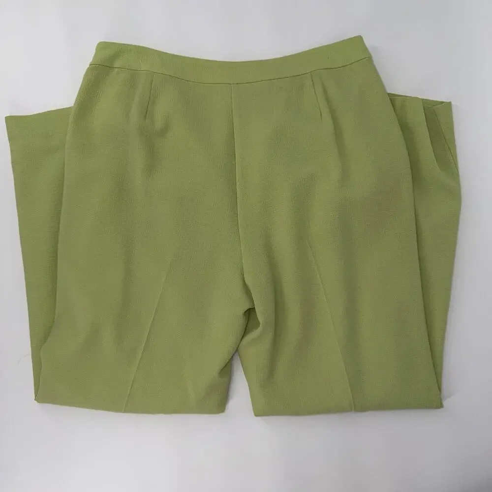 Vintage Bob Mackie Studio Lime Green PantSuit Retro Y2K Career Suit Size 14 (10)
